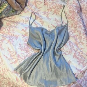 100% silk GUCCI silver tank top